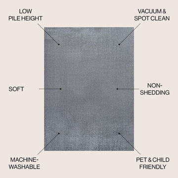 Twyla Classic Solid Low-Pile Machine-Washable Area Rug